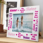 Worlds Best Sister Wooden Photo Frame Sister Gifts Novelty