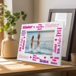 Worlds Best Sister Wooden Photo Frame Sister Gifts Novelty