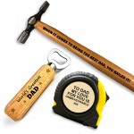 Fathers Day Gift For Dad Engraved Hammer DIY Tools Gift Set