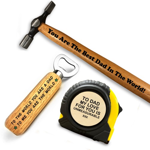 Novelty Dad Gifts From Daughter Son Engraved Hammer Tape Measure