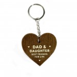 Dad Gifts From Daughter Wood Keyring Fathers Day Gift Funny