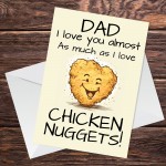 Funny Happy Father's Day Card Chicken Nugget Theme Funny