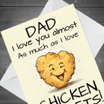 Funny Happy Father's Day Card Chicken Nugget Theme Funny