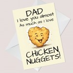 Funny Happy Father's Day Card Chicken Nugget Theme Funny