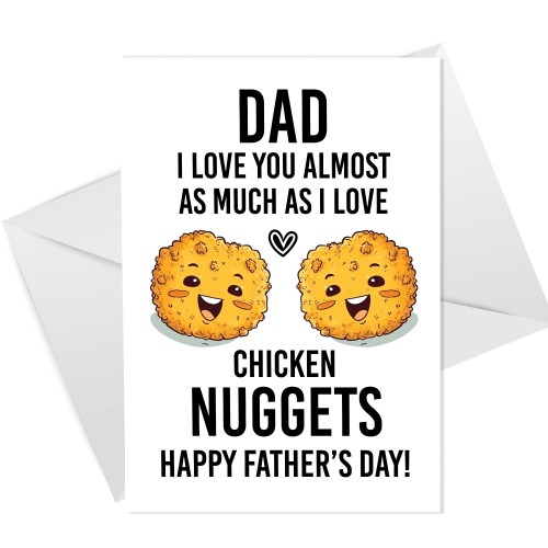 Funny Happy Father's Day Card Chicken Nugget Theme Joke