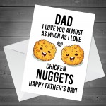 Funny Happy Father's Day Card Chicken Nugget Theme Joke