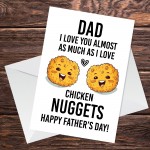 Funny Happy Father's Day Card Chicken Nugget Theme Joke