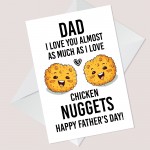 Funny Happy Father's Day Card Chicken Nugget Theme Joke