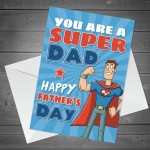 SUPER DAD Superhero Fathers Day Card From Daughter Son Funny