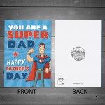 SUPER DAD Superhero Fathers Day Card From Daughter Son Funny