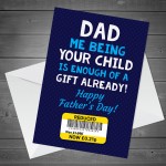 Funny Fathers Day Card From Daughter Son Child Joke Cheap