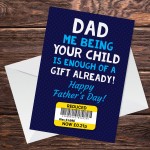 Funny Fathers Day Card From Daughter Son Child Joke Cheap