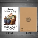 Funny Fathers Day Card LAZY SOD Dad Cards Joke Humour