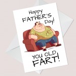 Funny Fathers Day Card OLD FART Dad Cards Joke Humour