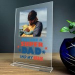 PERSONALISED Super Dad Photo Plaque Fathers Day Birthday Gift