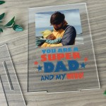 PERSONALISED Super Dad Photo Plaque Fathers Day Birthday Gift