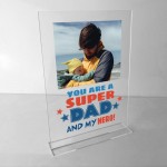 PERSONALISED Super Dad Photo Plaque Fathers Day Birthday Gift