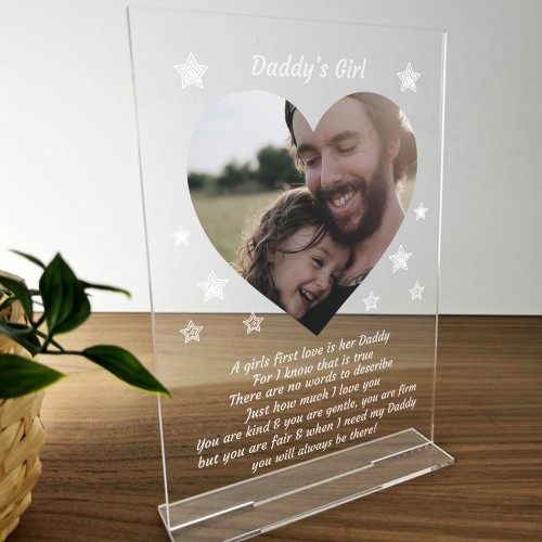 Personalised Daddy Daughter Photo Plaque Gifts For Daddy 