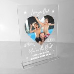 Personalised Fathers Day Dad Daddy Gift Fist Bump Photo Plaque