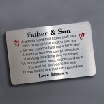 Father & Son Dad Metal Wallet Card Keepsake From Son