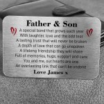 Father & Son Dad Metal Wallet Card Keepsake From Son