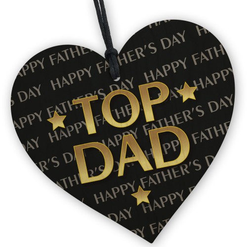 Top Dad Wooden Heart Gift For Fathers Day Birthday Gifts