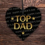 Top Dad Wooden Heart Gift For Fathers Day Birthday Gifts