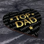 Top Dad Wooden Heart Gift For Fathers Day Birthday Gifts