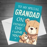 Fathers Day Card For Grandad From Grandson Granddaughter Bear