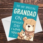 Fathers Day Card For Grandad From Grandson Granddaughter Bear