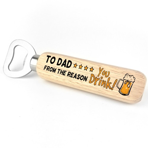 Funny Birthday Fathers Day Gift For Dad Wood Beer Bottle Opener