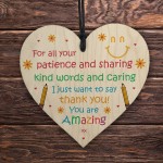 Thank You Gifts For Him Her Wooden Hanging Heart Plaque