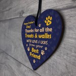 Fathers Day Funny Gifts From The Dog Novelty Wooden Heart