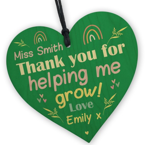 Thank You For Helping Me Grow Gift For Teacher Personalised