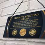 BEST DAD AWARD Dad Sign Fathers Day Gift From Daughter Son