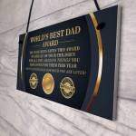 BEST DAD AWARD Dad Sign Fathers Day Gift From Daughter Son