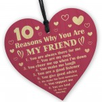 Friendship Keepsake 10 Reasons Why Your Are My Friend Heart Gift