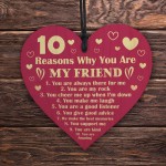 Friendship Keepsake 10 Reasons Why Your Are My Friend Heart Gift