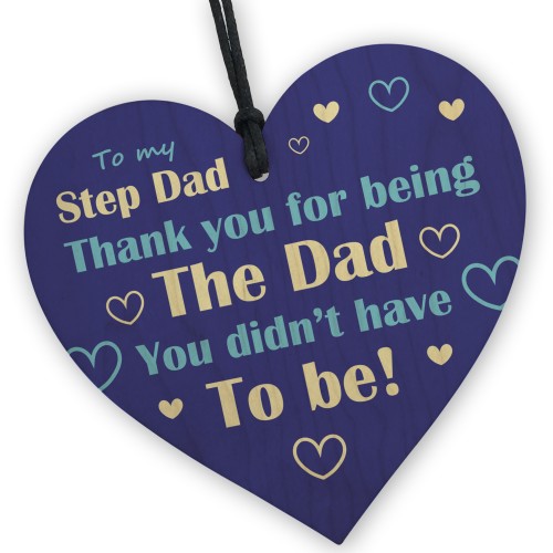 Stepdad Gifts From Daughter Son Wood Heart Fathers Day Birthday