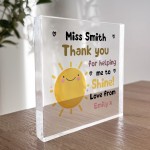 Novelty Gift For Teacher Thank You Personalised Acrylic Block