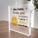 Novelty Gift For Teacher Thank You Personalised Acrylic Block