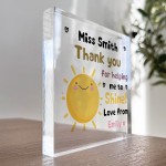 Novelty Gift For Teacher Thank You Personalised Acrylic Block