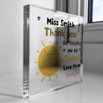 Novelty Gift For Teacher Thank You Personalised Acrylic Block