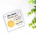 Novelty Gift For Teacher Thank You Personalised Acrylic Block