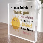 Novelty Gift For Teacher Thank You Personalised Acrylic Block