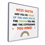 Personalised Teacher Gifts Thank You End Of School Nursery Sign