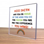 Personalised Teacher Gifts Thank You End Of School Nursery Sign