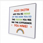 Personalised Teacher Gifts Thank You End Of School Nursery Sign