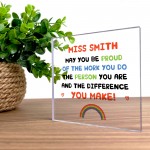 Personalised Teacher Gifts Thank You End Of School Nursery Sign