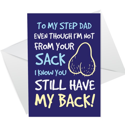 Rude Fathers Day Birthday Card For Step Dad Joke Stepdad